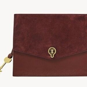 Elegant Burgundy Brown Leather Crossbody Stevie Fossil